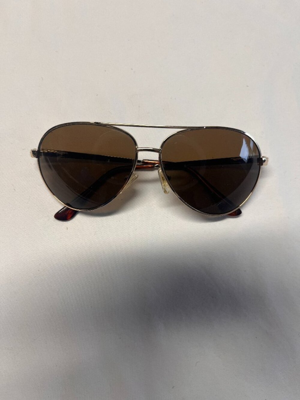 Kenneth Cole Reaction Gold Aviator Sunglasses Brown Lenses - Unisex